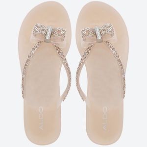 plastic flip flops with bow